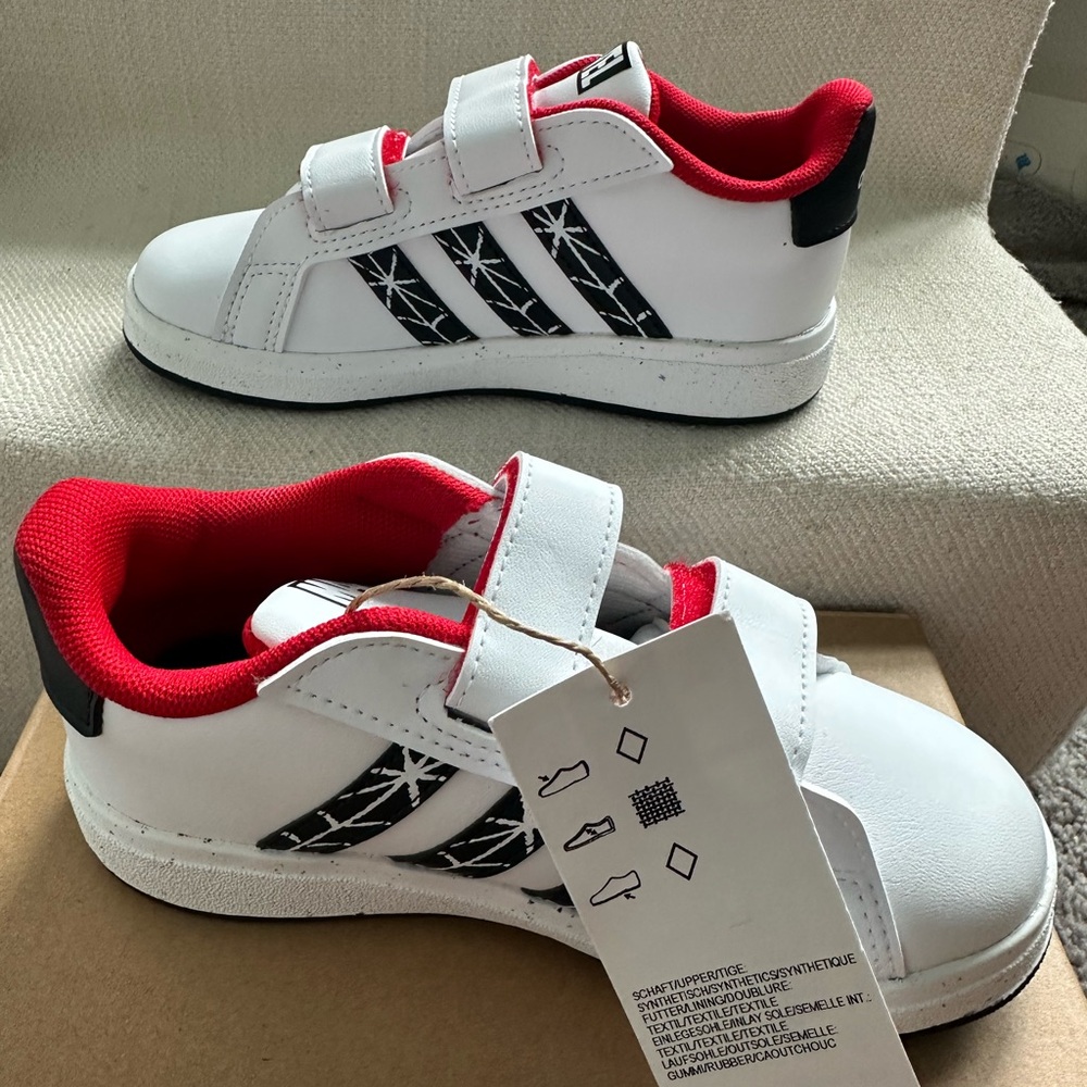 Brand new wl tags Adidas Kids Grand Court Spider-Man Sneakers size 10 - Picture 3 of 8
